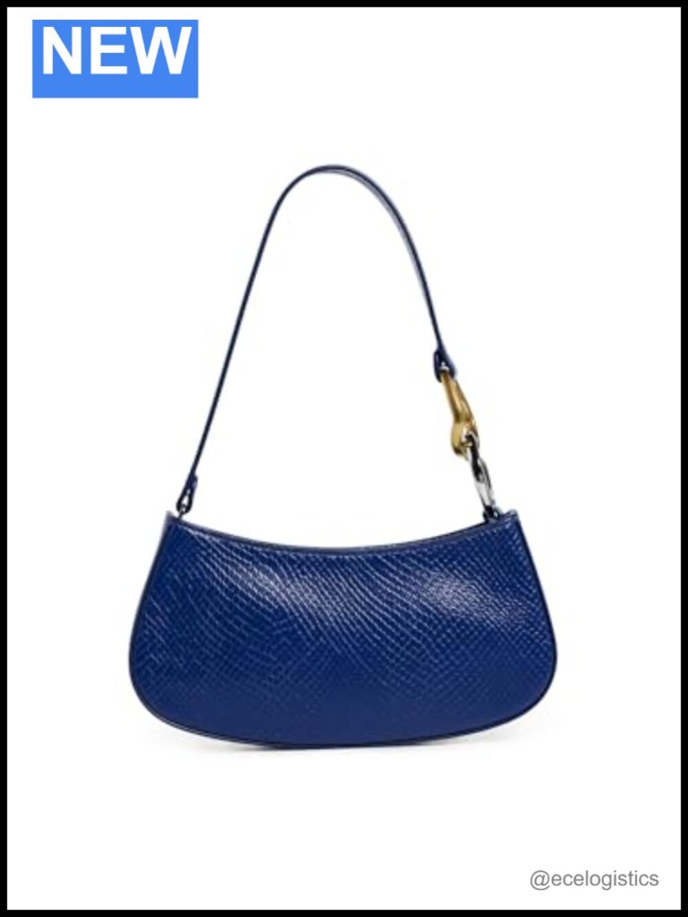 Croc Embossed Leather Hobo Shoulder Bag with Two-Tone Hardware